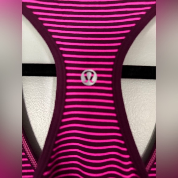 Lululemon Cool Racerback Tank Top - Hyper Striped Raspberry Glow Pink Plum - Picture 5 of 5